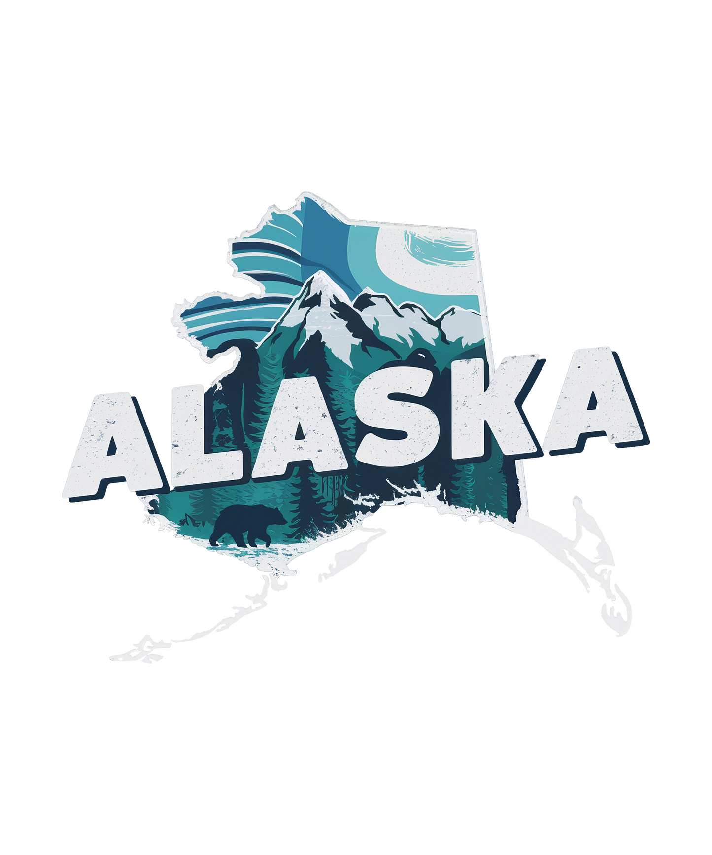 Retro Vinyl State Sticker - Alaska