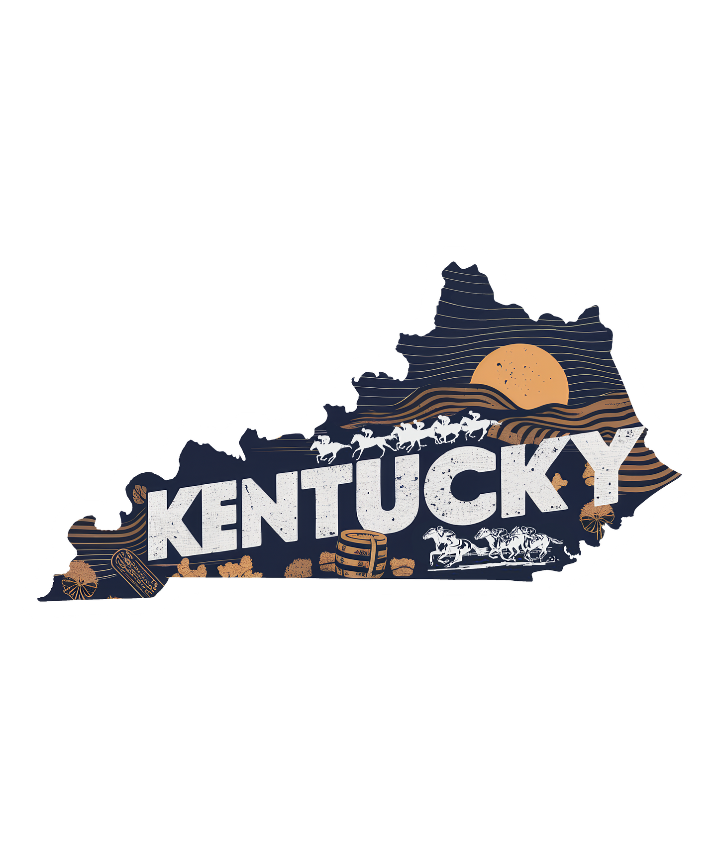 Retro Vinyl State Sticker - Kentucky